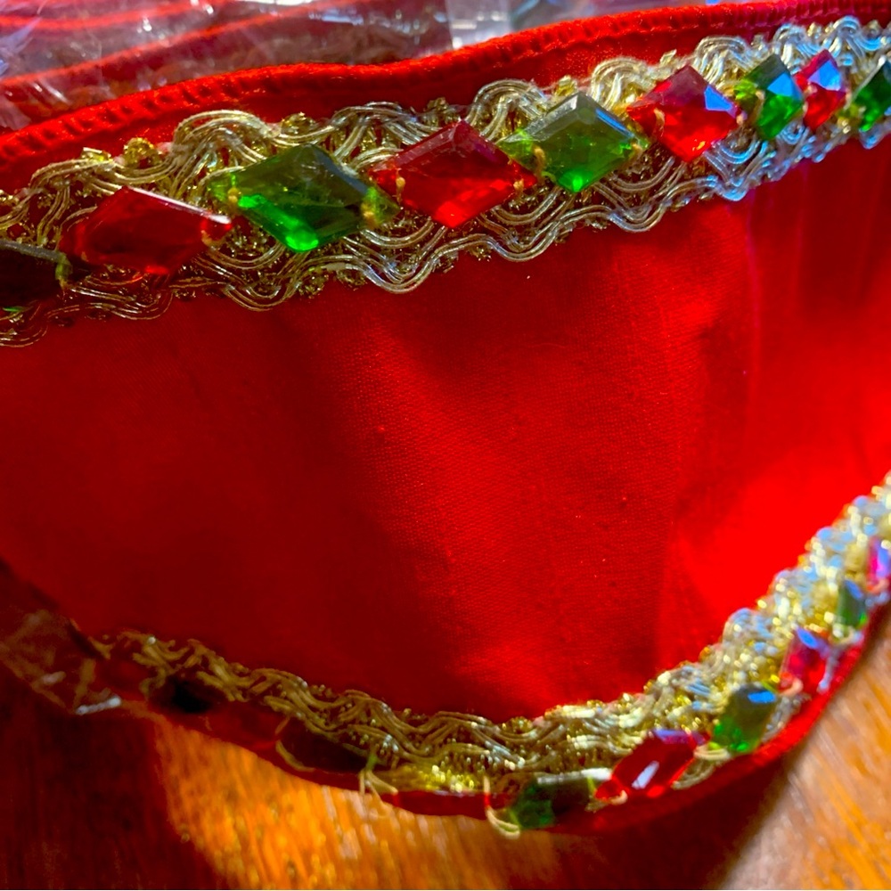 d. Stevens Elegant Red & Gold Decorative Ribbon 4” X 10’